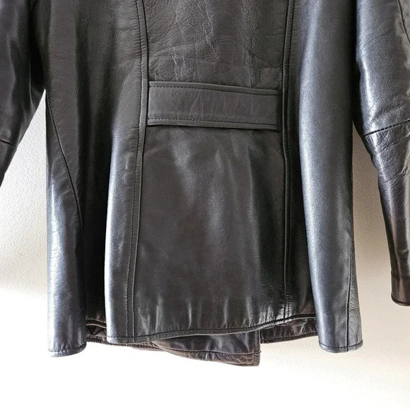 Rudsak Vintage Women's Double Breasted Moto Leather Biker Jacket Black Small. - Picture 13 of 16